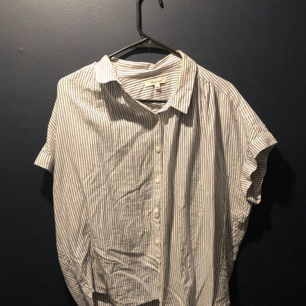 Madewell Central Shirt in Blue Pinstripe
